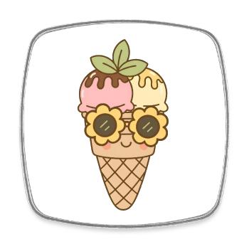 Eis - Viereckiger Kühlschrankmagnet - Weiß - Vorne