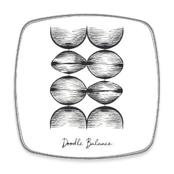 Doodle Balance – Harmony in Chaos - Square fridge magnet - white - Front