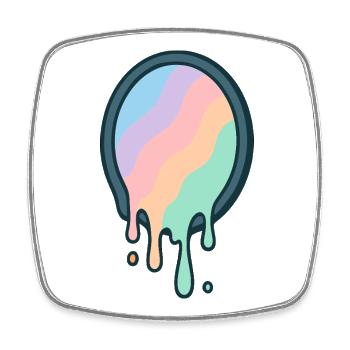 Geschmolzener Pastell-Regenbogen - Viereckiger Kühlschrankmagnet - Weiß - Vorne