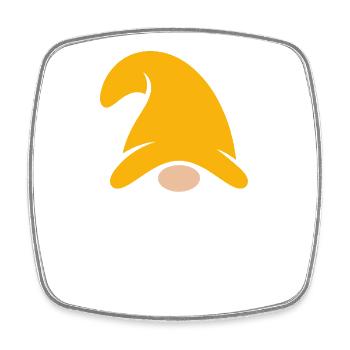 Orange Hat Gnome Illustration - Square fridge magnet - white - Front