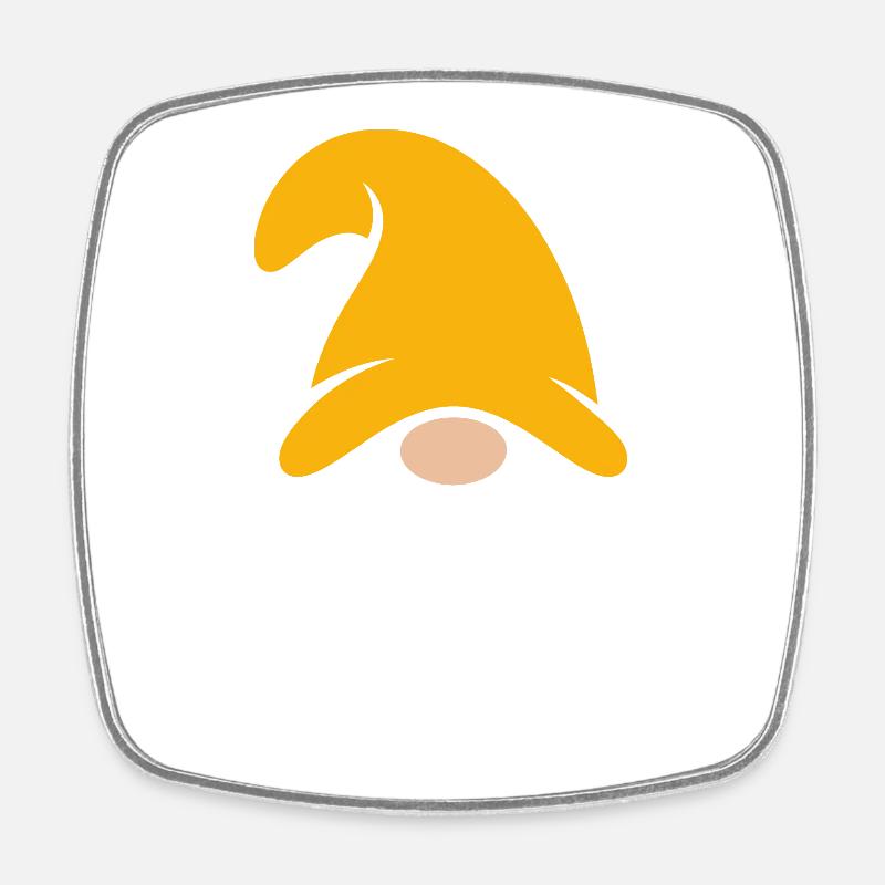 Illustration de gnome de chapeau orange - Magnet carré - blanc