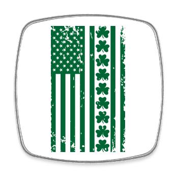 Jour de la Saint-Patrick du trèfle américain aux États-Unis - Magnet carré - blanc - Devant