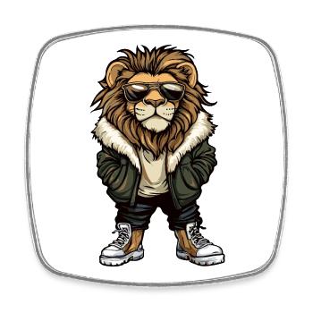Leo Hiver frais - Magnet carré - blanc - Devant