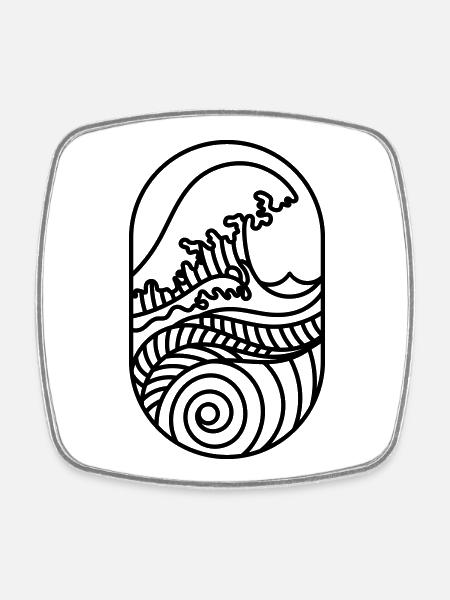 Your New Wave – Coast, Sun & Surf Vibes - Square fridge magnet - white
