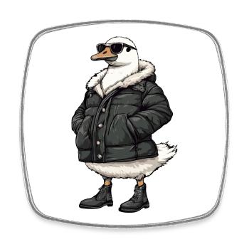 Goose Cool Winter - Square fridge magnet - white - Front