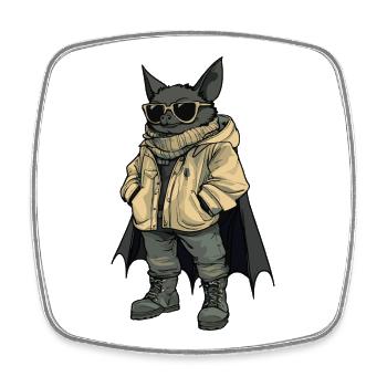 Chauve-souris Hiver frais - Magnet carré - blanc - Devant