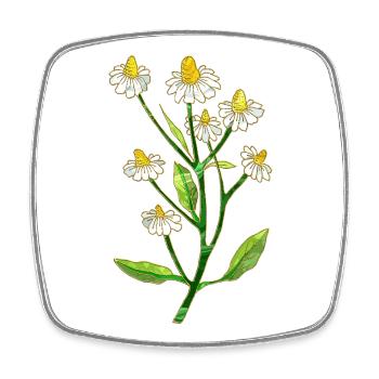 Fleur - Magnet carré - blanc - Devant