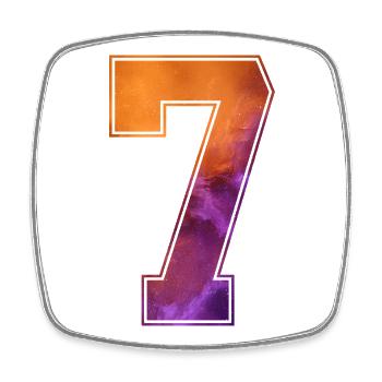 NR. 7 NUMMER 7 COLLEGE 7. GEBURTSTAG - Viereckiger Kühlschrankmagnet - Weiß - Vorne