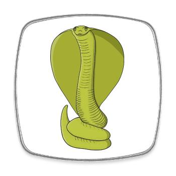 Cobra vert citron vibrant - Magnet carré - blanc - Devant