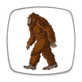 Mysterious Bigfoot Walking Forest Design - Square fridge magnet - white - Front