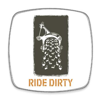 Ride Dirty - Adventure Mode - Viereckiger Kühlschrankmagnet - Weiß - Vorne
