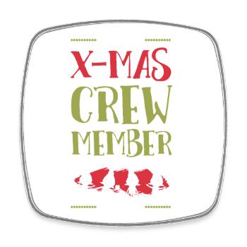 X-Mas Crew Member - Square fridge magnet - white - Front