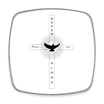 🕊️Psalm 23:4 💪Never Alone  - Square fridge magnet - white - Front