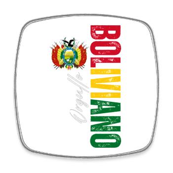Orgueil bolivienne, conception verticale - Magnet carré - blanc - Devant