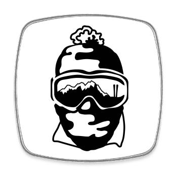 Ski goggles - Square fridge magnet - white - Front