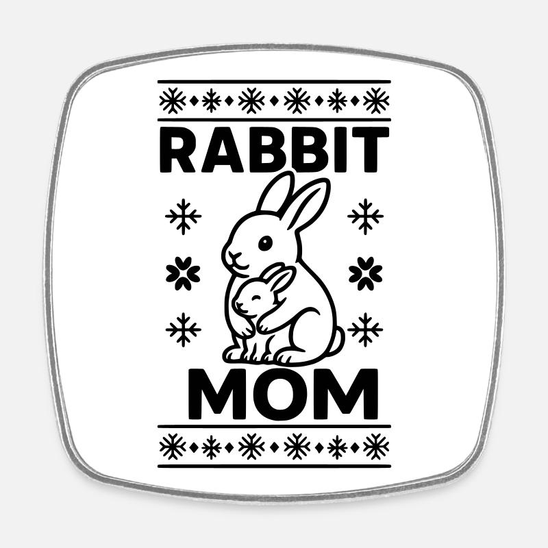 rabbit mom kaninchen mama  - Viereckiger Kühlschrankmagnet - Weiß