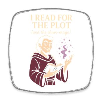 Booktok Fantasy Bookish Humor Gift for - Square fridge magnet - white - Front