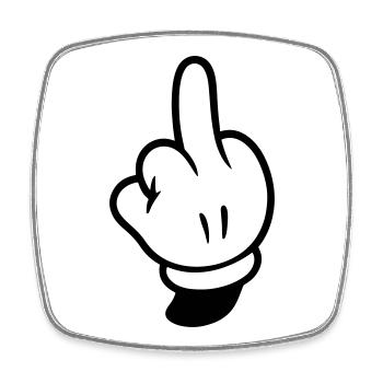 Middle Finger Hand Comic - Square fridge magnet - white - Front