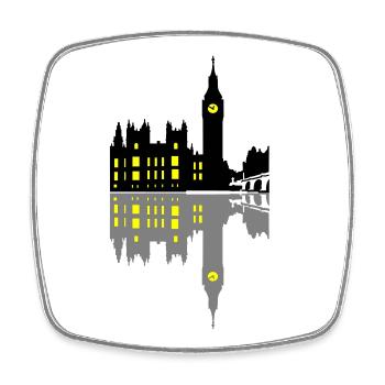 London - Viereckiger Kühlschrankmagnet - Weiß - Vorne