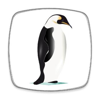 Élégant pingouin graphique sur glace - Magnet carré - blanc - Devant