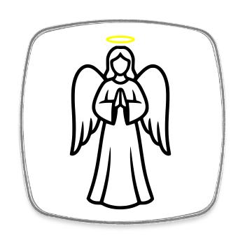 angel-angel-wing-silhouette-simple-1 - Square fridge magnet - white - Front