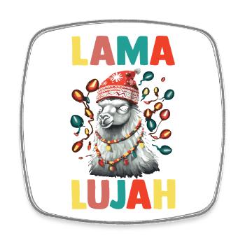 Santa Claus Llama Christmas Time Christmas - Square fridge magnet - white - Front