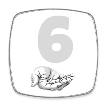 Funny Six Meme Hand Gen Alpha Joke - Square fridge magnet - white - Front