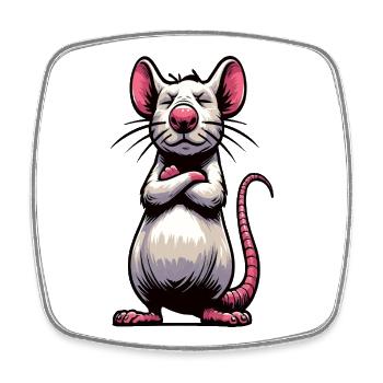 Rat, Rat, Ratowner, Rat-Lovers, - Square fridge magnet - white - Front