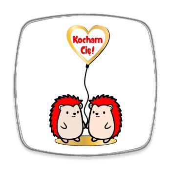 Polnisch Ich liebe dich - Viereckiger Kühlschrankmagnet - Weiß - Vorne