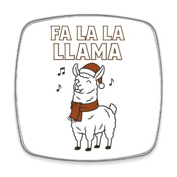 Fa La La Llama Christmas Funny Holiday - Square fridge magnet - white - Front
