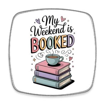 cute coffee mugs for book lovers - Square fridge magnet - white - Front