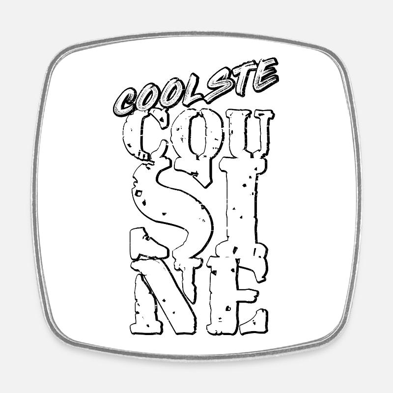 Cousin - Magnet carré - blanc