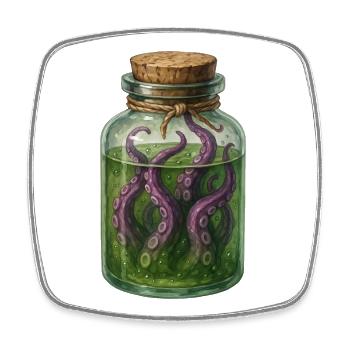 Potion d’alchimie en pot de tentacules Halloween - Magnet carré - blanc - Devant