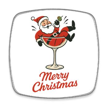 Frohe Weihnachten Weihnachtsmann-Weihnachtsspaß - Viereckiger Kühlschrankmagnet - Weiß - Vorne