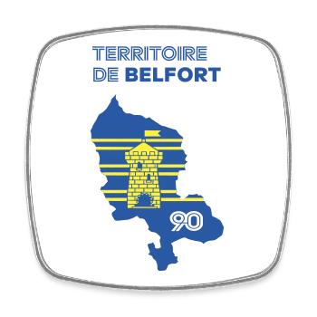 Gebiet von Belfort 90 - Viereckiger Kühlschrankmagnet - Weiß - Vorne