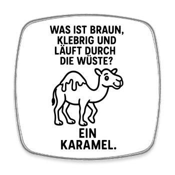 karamel karamell kamel wüste kinder witz - Viereckiger Kühlschrankmagnet - Weiß - Vorne