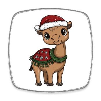 Kamel Weihnachten Xmas - Viereckiger Kühlschrankmagnet - Weiß - Vorne