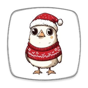 Chicken Christmas Xmas - Square fridge magnet - white - Front
