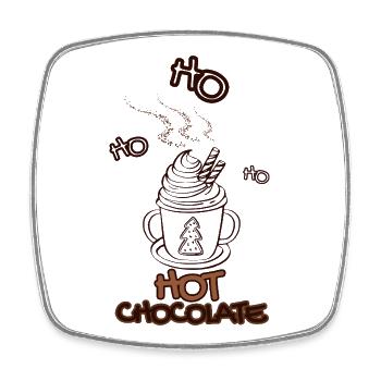 Hot Chocolate-Heiße Schokolade zur Weihnachtszeit - Viereckiger Kühlschrankmagnet - Weiß - Vorne