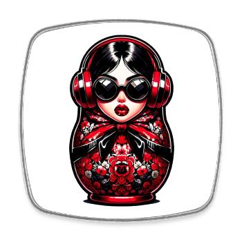Russian Matryoshka Music Russia Russian - Square fridge magnet - white - Front