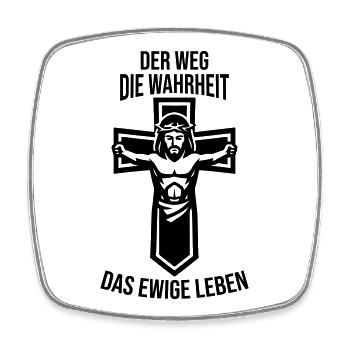 Jesus Weg Wahrheit Ewiges Leben - Viereckiger Kühlschrankmagnet - Weiß - Vorne