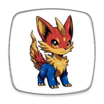 Drafoxu - Square fridge magnet - white - Front