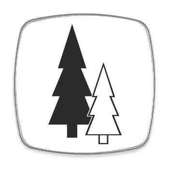 Forest Silhouette Fir Trees - Square fridge magnet - white - Front