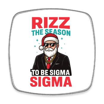 Rizz Weihnacht Sigma Santa Weihnachtsmann Gen Z - Viereckiger Kühlschrankmagnet - Weiß - Vorne