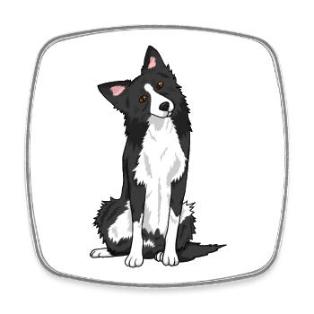 Wirf es einfach Border Collie Dog Pet Lover - Viereckiger Kühlschrankmagnet - Weiß - Vorne