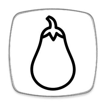 eggplant_-4- - Viereckiger Kühlschrankmagnet - Weiß - Vorne