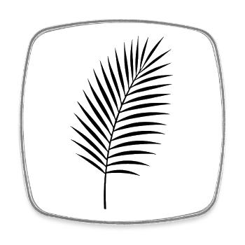 Palm Leaf Silhouette - Square fridge magnet - white - Front