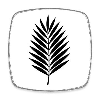 Palmblatt Silhouette Tropischer Minimalstil - Viereckiger Kühlschrankmagnet - Weiß - Vorne
