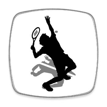 Tennis - Viereckiger Kühlschrankmagnet - Weiß - Vorne