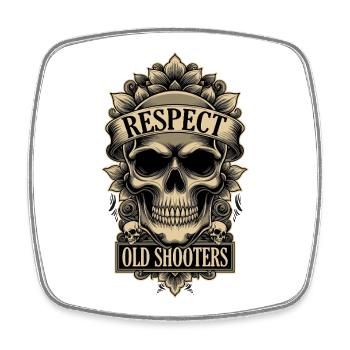 Respect Old Shooters Shooter Skull - Square fridge magnet - white - Front